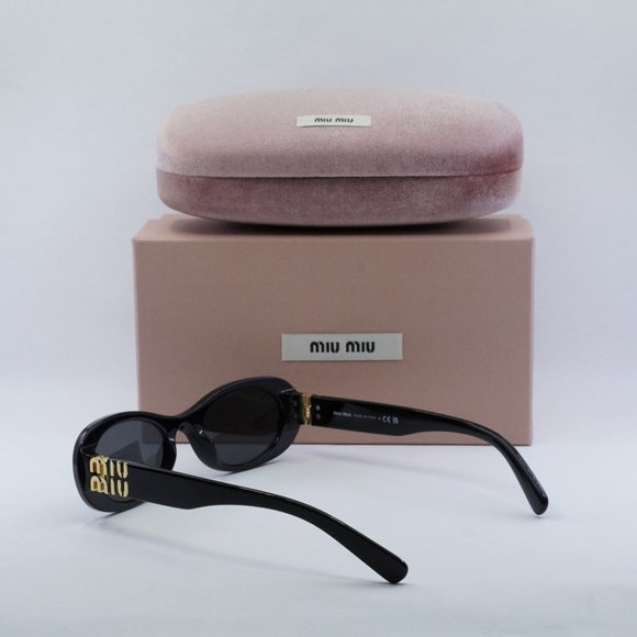 Miu Miu MU06ZS 1AB5S0 Oval Sunglasses - Black / Grey main image 10